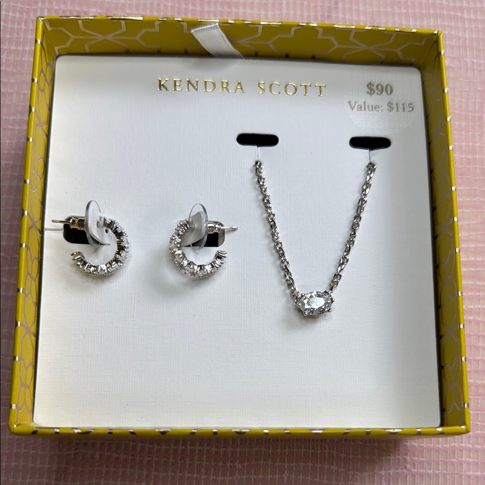 Kendra Scott Silver Earrings and Necklace Set